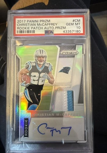 2017 Panini Prizm - Rookie Patch Autographs Christian McCaffrey #RPA-CM PSA 10