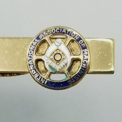 Vintage International Association Machinists Tie Bar Clip Enamel Masonic Mason