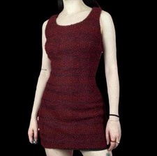 D&G Dolce & Gabbana Red Plaid Tweed Sleeveless Dress Size 26/40