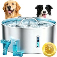 Dog Water Fountain for Large Dogs, 7L/236oz Stainless Steel Dog Fountain Wate...