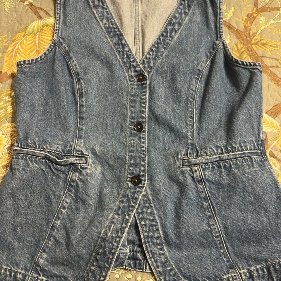 Gap longline джинсовый жилет размер большой - Изображение 3 из 4