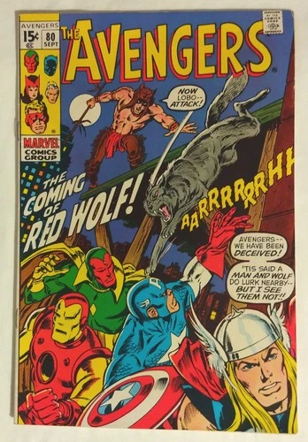 Avengers #80 1970 Vintage Marvel Comic 1st App Red Wolf Black Panther Iron Man