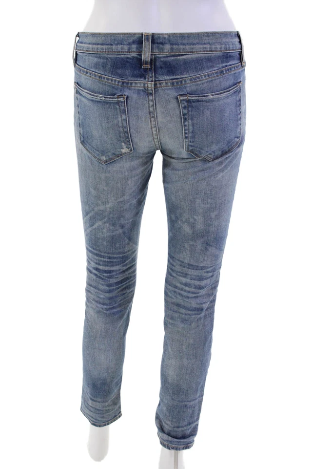 Pantalones de mezclilla ajustados de tiro bajo de cinco bolsillos azul talla 24 de Simon Miller de algodón para mujer Foto 3 de 4