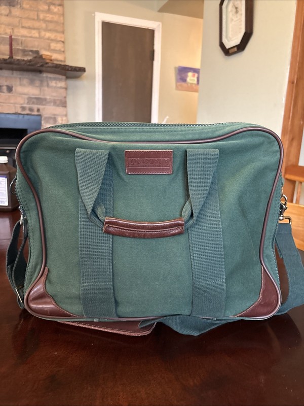 Lands End Green Canvas Book And Computer Bag
