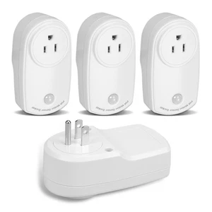 ZORZA 4Pcs Prise de courant de détecteur de mouvement dans la prise de lumière du capteur de mouvement 120V/60HZ ...