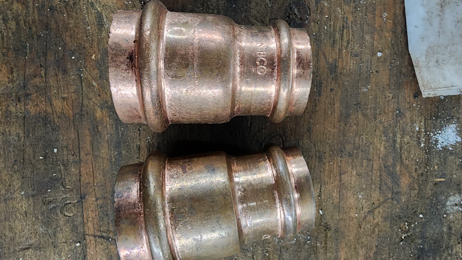 1 1/2 Inch×1 1/4 Inch Press Reducers Copper Nibco Lot Of 2