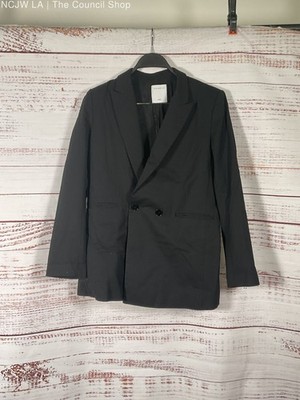 Sandro Black Double Breasted Blazer Jacket - Size 38