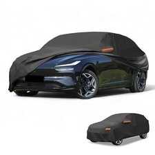 Waterproof All-Weather Universal Car Cover with Right Side Zipper, 190T-PU Bl...