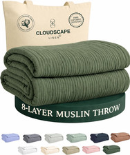CLOUDSCAPE 8 Layer Muslin Blanket for Adults - 100 Cotton Muslin Throw Blanket