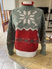 Vintage Hand Knitted Ralph Lauren Polo Sport Snowflake Sweater Med