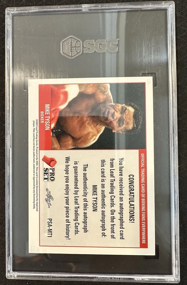 2021 Leaf Pro Set Mike Tyson Orange Auto #7/7 SGC 9.5 #PSA -MT1 Boxing  - Image 2 of 2