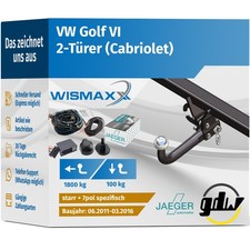 ANHÄNGERKUPPLUNG für VW Golf VI 11-16 starr GDW +7pol E-Satz JAEGER