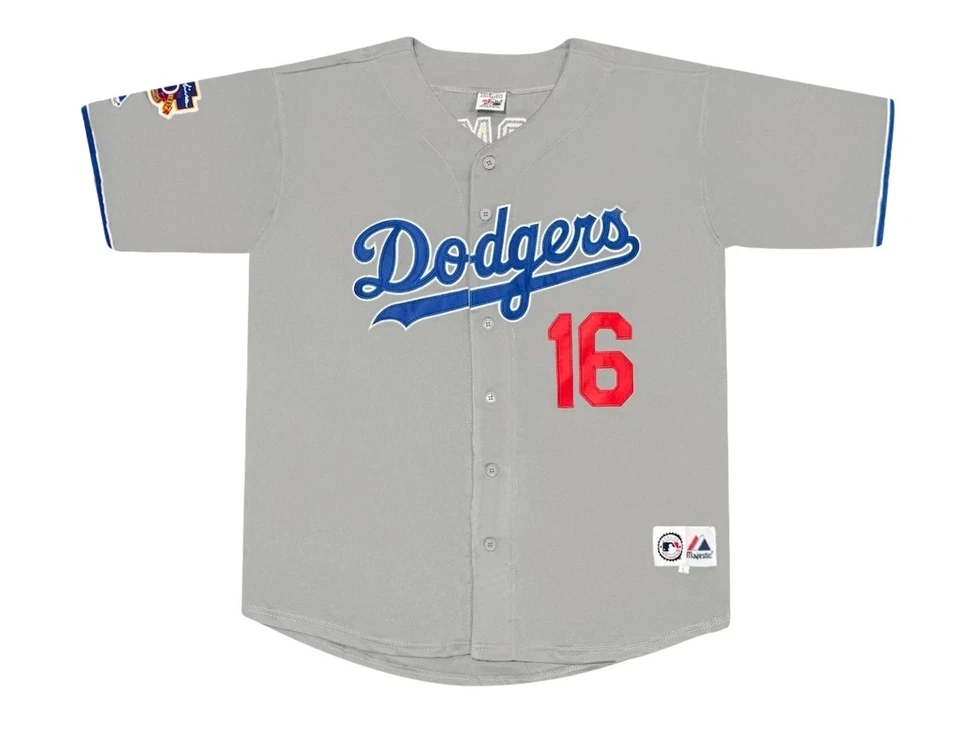 Camiseta Hideo Nomo 1997 Los Angeles Dodgers Road con parche Jackie 50 grande para hombre Foto 2 de 4