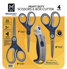 Member's Mark Anti-Microbial Scissors with Box Cutter   Safe  Versatile Tool