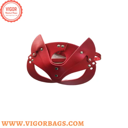 Upscale Cat Mask Costume Bunny Fox & Chain Leather Mask Party Masquerade Costume - Image 3 of 4