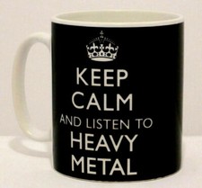 Keep Calm And Listen To Heavy Metal Mug Can Personalise Classic Rock Music Gift