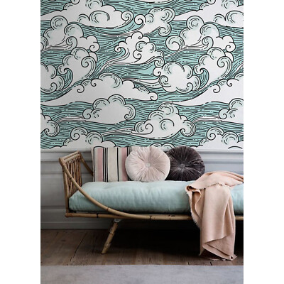 Windy Sky nursery cloud kid blue child heaven sky abstract draw Wall Mural