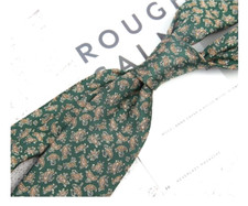 New Classic Paisley Green Brown JACQUARD WOVEN 100 Silk Men's Necktie Tie