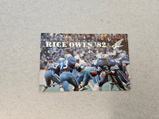 ES23 Rice University 1982 Football Pocket Schedule Card - Lone Star Light Beer