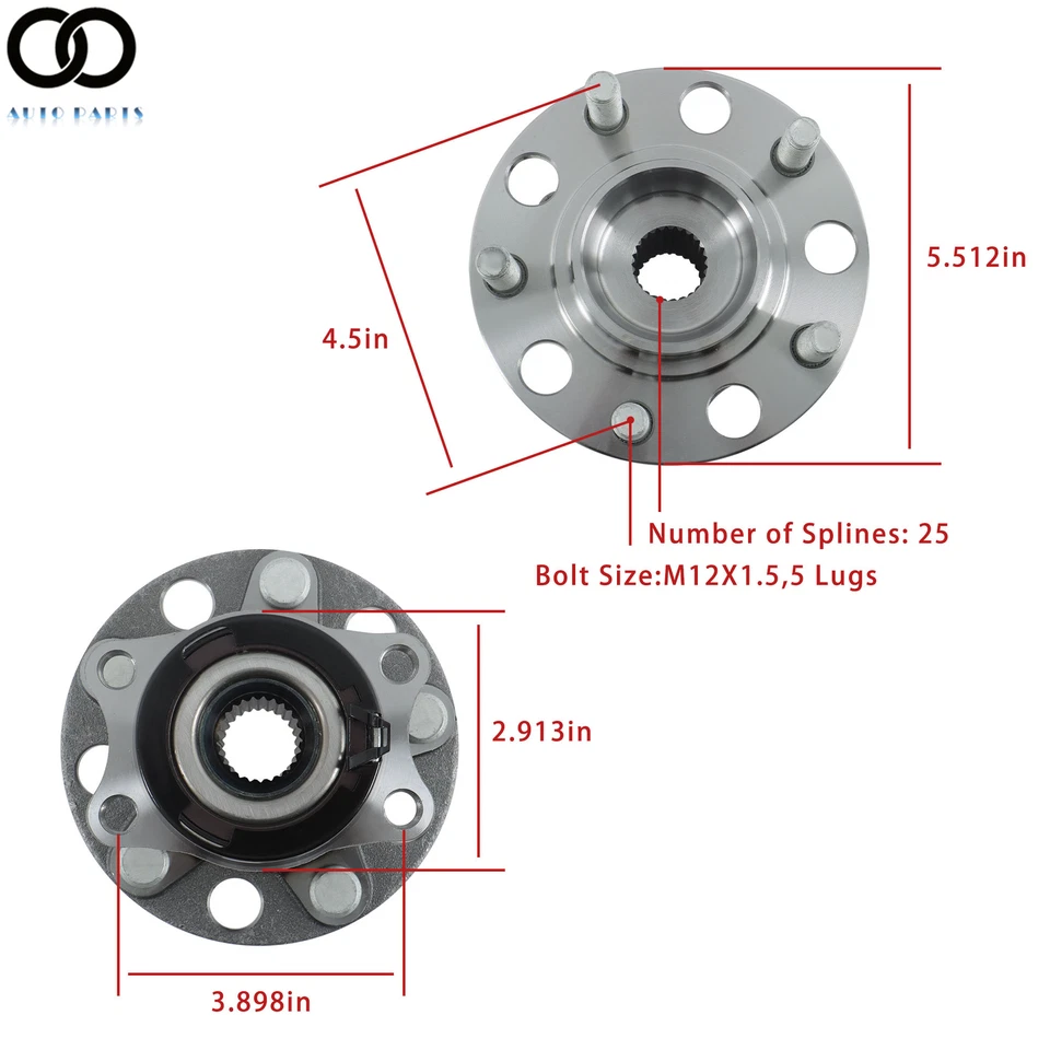 Par de cojinetes de cubo de rueda trasera para Jeep Compass Patriot AWD 4x4 2007 2008 2009-2016 Foto 3 de 4