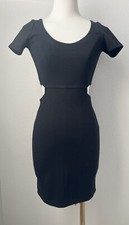 Sexy Black Bodycon Club Mini Dress With Side Waist Cutouts Juniors Size Small