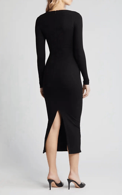 Naked Wardrobe Extra Butter Long Sleeve Midi Dress Black XS Body Con New! $96 | eBay Naked Wardrobe Extra Butter Long Sleeve Midi Dress Black XS Body Con New! $96 | eBay