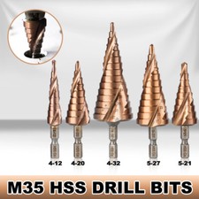 4-12/20/32mm Large HSS Steel Step Cone Drill Hole Saw Tools Titanium Bit Set
