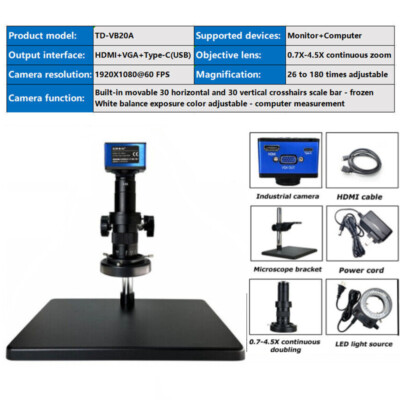 High-precise HDMI Industry Microscope Camera 1080P Digital Laboratory Tool USB