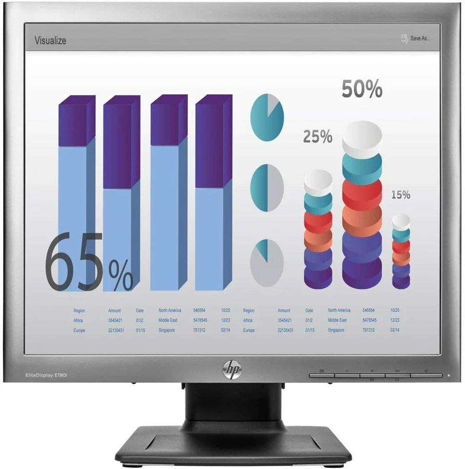 HP E190i EliteDisplay19" Flat Monitor FHD IPS Panel LED Backlit LCD Screen (5:4) - Image 2 of 3