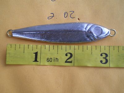7 PCS. SALTWATER ANCHOVY FISH JIG LURE, 2 OZ. UNPAINTED