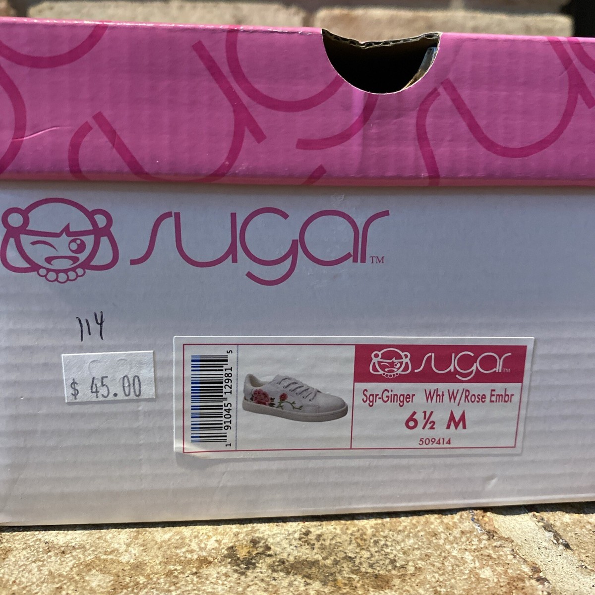 Sugar Womens Ginger Casual Fashion Sneaker size 6 1/2 M White w