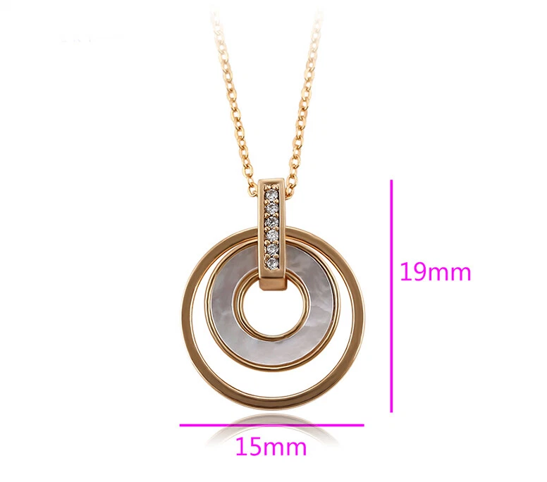 Edel Halskette Collier Perlmutt Anhänger Zirkon 750er Rolled Gold 18K vergoldet - Bild 2 von 4