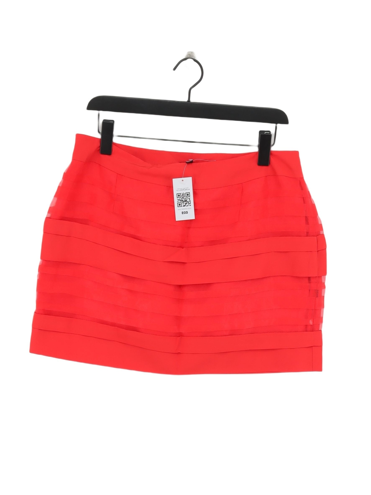 Limited Collection Women's UK 14 Red Polyester A-Line Midi Skirt-image