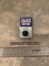 Emergency/Survival:  Compass Button, BLACK - Escape & Evasion, 3/4"