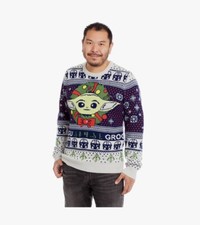 Star Wars Mandalorian Grogu The Child Baby Yoda Holiday Ugly Sweater Christmas M