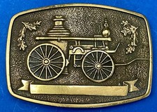 Vintage Steam Train Early Collectors Solid Brass Belt Buckle By Bts