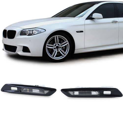 Verre Transparent LED Clignotants Latéraux Noir Fumee Convient pour BMW 5er F10 - Foto 1 di 9