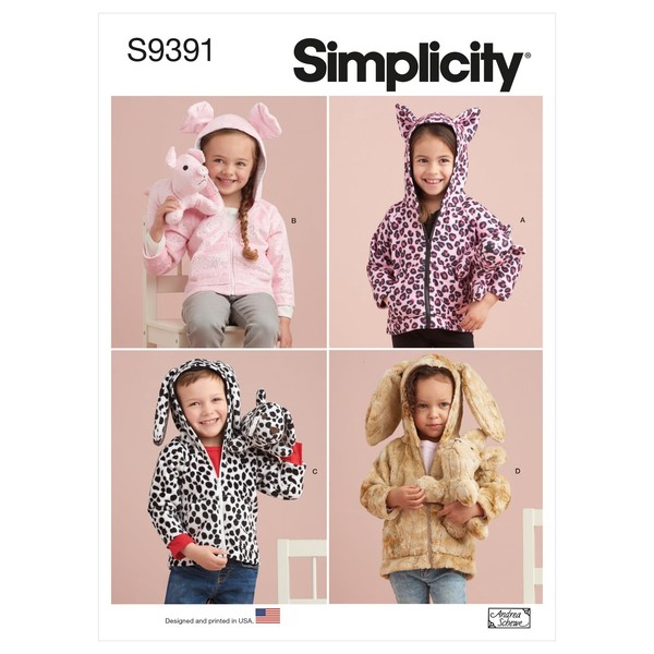 Simplicity 9391 Babykleidung Jacke Tiere Schnittmuster GrößEn 6 Monate-4 Jahre-image