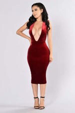 Fashion Nova Burgundy Southern Charm Dress Size Small