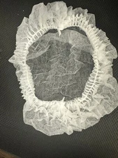 200 Disposable Polypropylene 24” Pleated Bouffant Caps Head Cover White