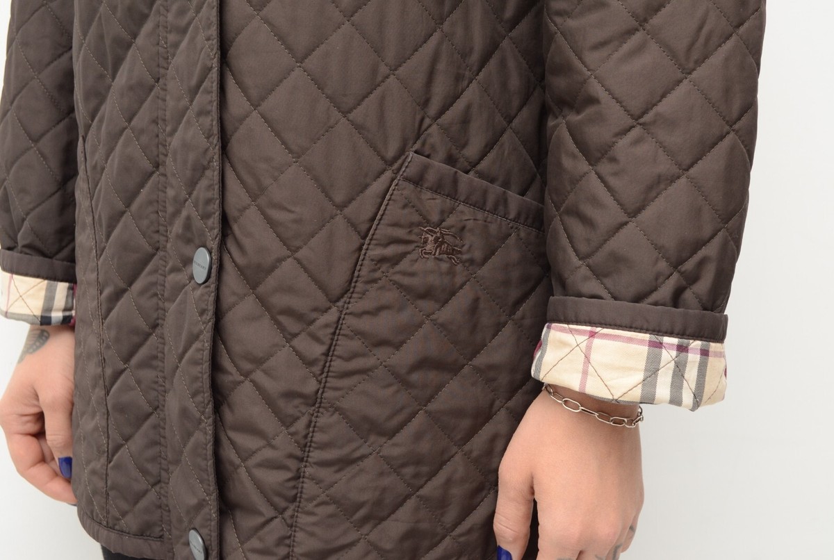 コート Burberry Coats Brown Women's Burberry London Brown Quilted Full Zip Jacket Coat