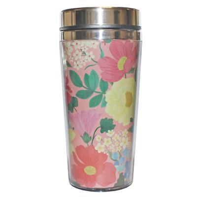 Floral Travel Mug Stainless Steel with Plastic Cover Mother's Day - Big floral