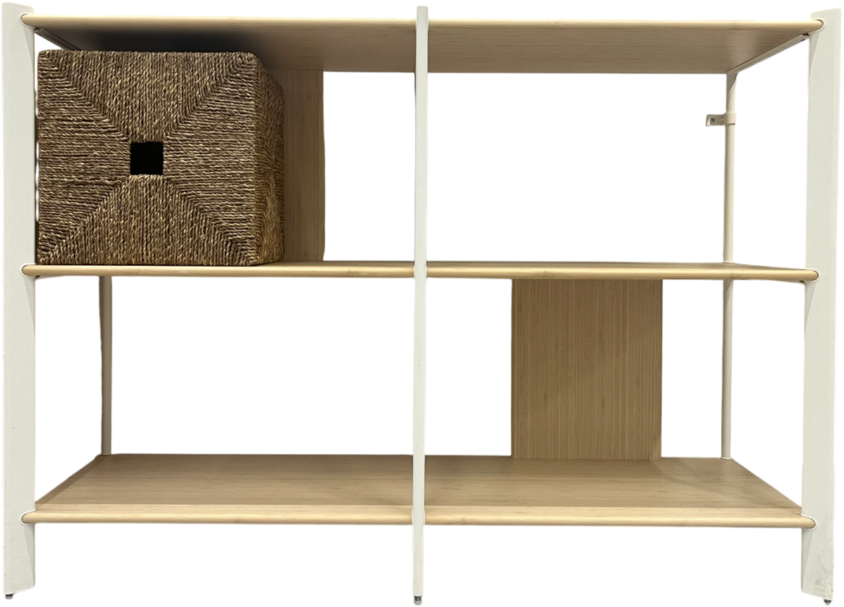 New IKEA JATTESTA Side Table White/Light Bamboo 95x30cm (37 ⅜x11