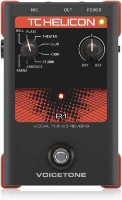 TC Helicon Voicetone R1 Vocal Tuned Reverb Vocal Effects Pedal P-24183 F/S new