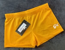 GK Elite BAR SHORTS Leotard Gymnastics TANGERINE YELLOW Nylon Spandex SIZE: AM