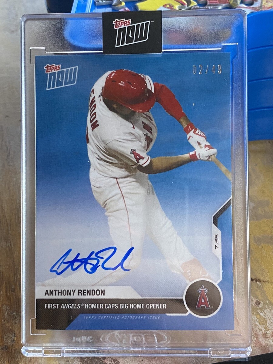 2020 Topps NOW ANTHONY RENDON #28A FIRST HR AS A ANGEL @ HOME /49