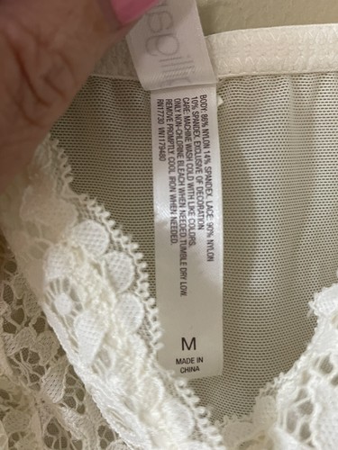gillian omalley Womens Used Lace Bodysuit Size Medium Ivory - Picture 8 of 11