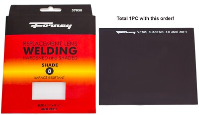 2PK FORNEY #8 Replacement Welding Safety Lens Glass UV-AB Eye Shade #8