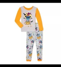 Stitch Girls Halloween Long Sleeve Pajama Set, 2-Piece, Size 4 Glow In The Dark