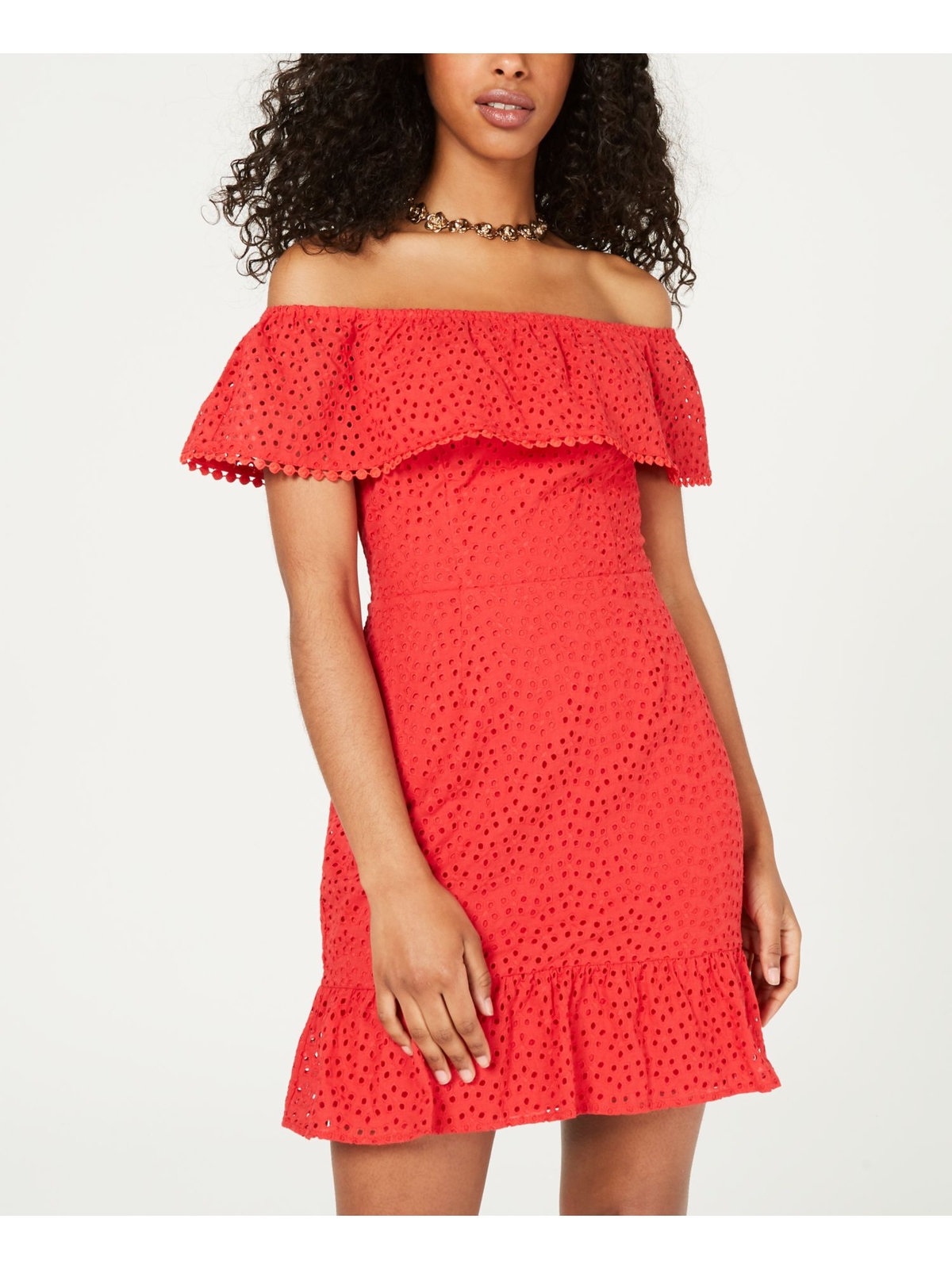 Женское красное платье-футляр с вырезом лодочкой выше колена от CITY STUDIO 13